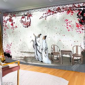 Tranh mùa xuân và thư pháp