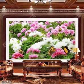 Tranh hoa mẫu đơn in siêu nét