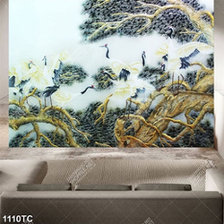 Tranh chim hạc và cây tùng