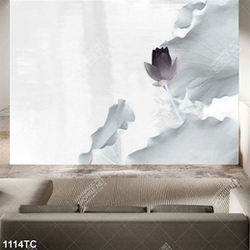 Tranh hoa Sen trắng đen