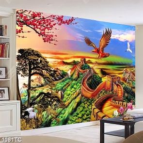 Tranh hoa đào và vạn lý trường thành