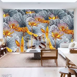 Tranh sen vàng tài lộc