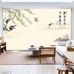 Tranh cây tre và chim