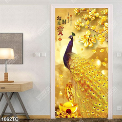 Tranh tài lộc chim công vàng