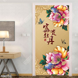 Tranh thư pháp hoa mẫu đơn