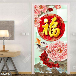 Tranh tài lộc hoa mẫu đơn cá chép