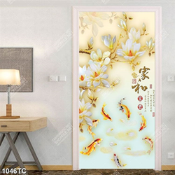 Tranh tài lộc hoa mộc lan và cá chép