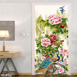 Tranh mẫu đơn và đôi chim công