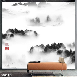 Tranh thủy mặc núi và mây