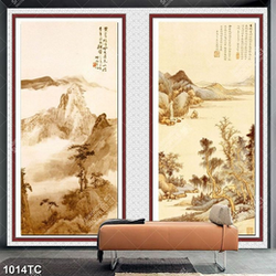 Tranh thủy mặc in kính đẹp