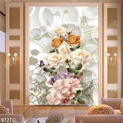 Tranh hoa hồng 3D dán tường đẹp