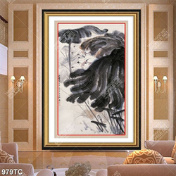 Tranh thư pháp hoa sen chất lượng cao