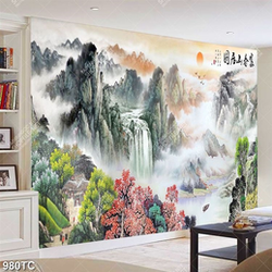 Tranh thủy mặc mùa xuân đẹp