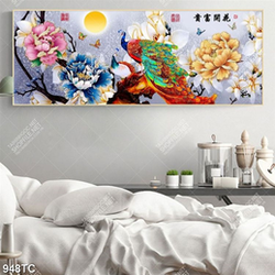 Tranh hoa mẫu đơn và đôi công