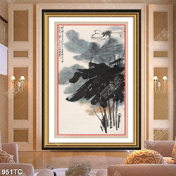 Tranh thư pháp hoa Sen