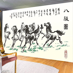 Tranh bát mã thư pháp chất lượng