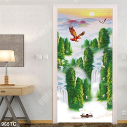 Tranh sơn thủy và chim đại bàng