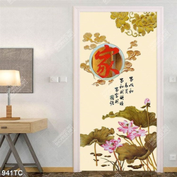 Tranh thư pháp hoa sen chất lượng cao