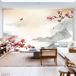 Tranh hoa mộc lan và tranh thư pháp