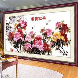 Tranh thư pháp hoa mẫu đơn