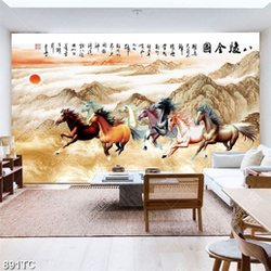 Tranh thư pháp bát mã chất lượng cao