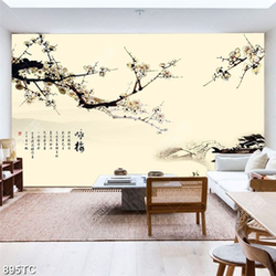 Tranh thư pháp thủy mặc mùa xuân