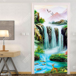 Tranh sơn dầu thác nước in nét