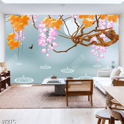 Tranh thư pháp hoa tử đằng