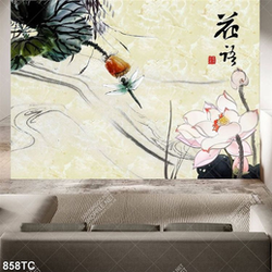 Tranh thư pháp hoa Sen