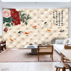 Tranh thư pháp cây Trúc và chim