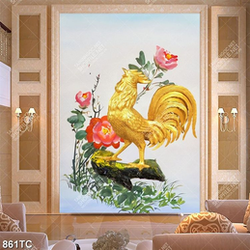 Tranh gà trống vàng