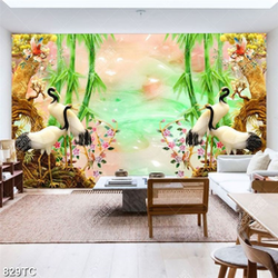 Tranh chim Hạc và cây Trúc