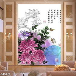 Tranh thư pháp hoa Cúc chất lượng cao