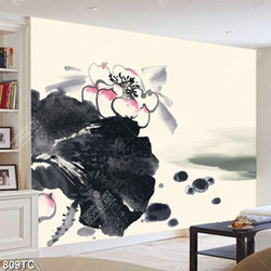 Tranh hoa Sen thư pháp