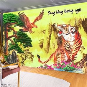 Tranh phong thủy hổ và đại bàng chất lượng cao