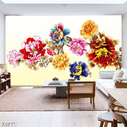 Tranh hoa mẫu đơn nhiều màu