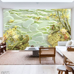 Tranh giả ngọc chim và hoa mẫu đơn