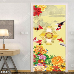 Tranh cá chép và hoa mẫu đơn