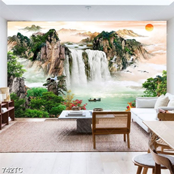 Tranh phong thủy thác nước