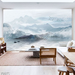 Tranh thủy mặc dán tường đẹp