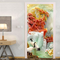 Tranh gỉa ngọc Phật Di Lặc và chim Hạc