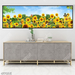 Tranh hoa hướng dương in kính bếp