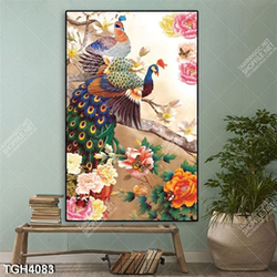 Tranh ghép đôi chim công