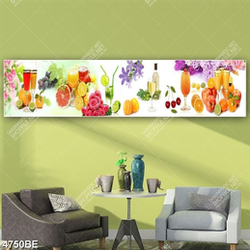 Tranh hoa và trái cây in kính bếp