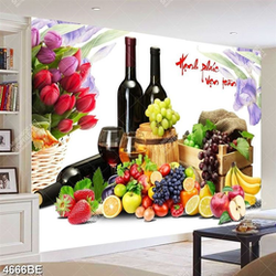 Tranh trái cây và rượu