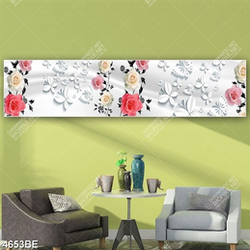 Tranh hoa hồng và bướm in kính bếp