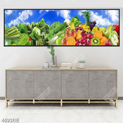 Tranh rau và trái cây in kính bếp