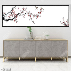 Tranh hoa đào in kính bếp