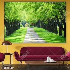 Tranh ghép con đường cây hai bên