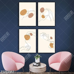 Tranh ghép 4 tấm nấu trà